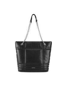 Badura Torebka JH6256-BR Czarny. Czarne shopper bag Badura, bez wzorów, z tworzywa sztucznego, bez dodatków. Za 279,99 zł.