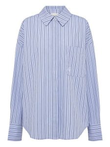 LeGer Koszula "Farine" w kolorze błękitno-szarym rozmiar: 38. Niebieskie koszule LeGer, bez wzorów, z bawełny, bez kołnierzyka, bez ramiączek. Za 139,87 zł.