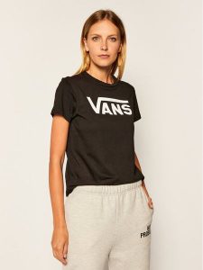 Vans T-Shirt Flying V Crew Tee VN0A3UP4 Czarny Regular Fit. Czarne t-shirty Vans, xs, bez wzorów, z bawełny, bez kołnierzyka, bez ramiączek. Za 79,99 zł.