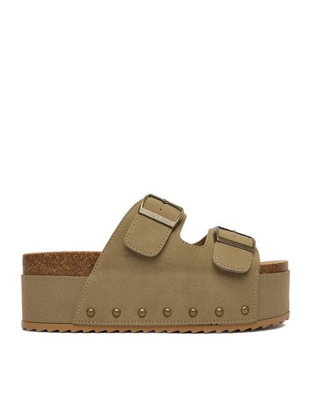 DeeZee Klapki CEO-WS069 Beżowy. Brązowe klapki DeeZee, bez wzorów, z materiału, bez obcasa. Za 139,99 zł.