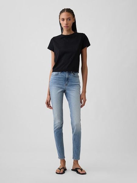 GAP Dżinsy - Skinny fit - w kolorze błękitnym rozmiar: W30. Niebieskie jeansy GAP, bez wzorów, z podwyższonym stanem. Za 122,38 zł.
