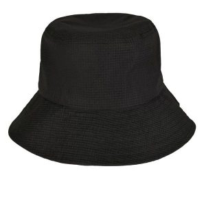 Regulowana Czapka Z Daszkiem. Czarne czapki FLEXFIT, bez wzorów, z materiału. Za 115,99 zł.