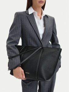 GINO ROSSI Torebka C-LDA9518 Czarny. Czarne shopper bag Gino Rossi, bez wzorów, ze skóry, bez dodatków. Za 199,99 zł.