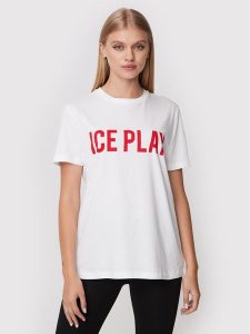 Ice Play T-Shirt 22I U2M0 F021 P400 1101 Biały Relaxed Fit. Białe t-shirty Ice Play, l, bez wzorów, z bawełny, bez kołnierzyka, bez ramiączek. Za 269,99 zł.