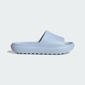 Klapki Adilette Lumia. Niebieskie klapki ADIDAS, bez wzorów, z materiału, bez obcasa. Za 129,00 zł.