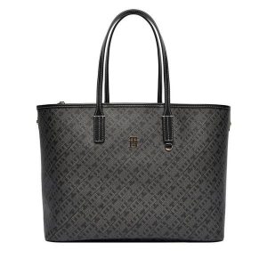 Torebka Tommy Hilfiger. Czarne shopper bag TOMMY HILFIGER, bez wzorów, bez dodatków. Za 719,99 zł.