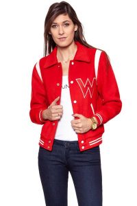 DAMSKA KURTKA PRZEJŚCIOWA WRANGLER BOMBER JACKET SALSA RED W4130VUWN 112128766. Czerwone kurtki Wrangler, xs, z aplikacjami, ze skóry ekologicznej, bez kaptura. W wyprzedaży za 89,99 zł.