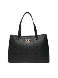 Guess Torebka Salinge Travel TWDP96 24024 Czarny. Czarne shopper bag Guess, z aplikacjami, ze skóry, bez dodatków. Za 649,99 zł.
