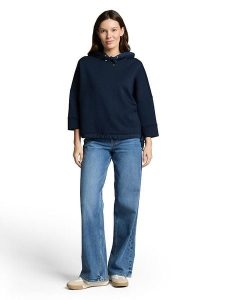Tom Tailor Bluza w kolorze granatowym rozmiar: S. Niebieskie bluzy Tom Tailor, s, bez wzorów, z kapturem. Za 92,86 zł.