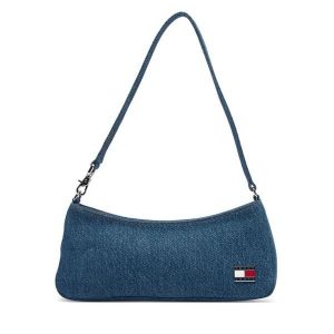 Torebka Tommy Jeans. Niebieskie torebki klasyczne Tommy Jeans, bez wzorów, z denimu, bez dodatków. Za 489,99 zł.