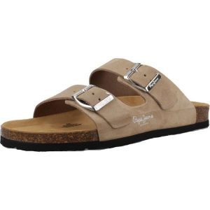 Sandały PEPE JEANS OBAN SUEDE W Jasnobrązowy. Brązowe sandały Pepe Jeans, bez wzorów, z jeansu, bez obcasa, bez zapięcia. Za 231,99 zł.