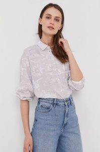 LEE LS RESORT SHIRT DAMSKA KOSZULA MATERIAŁOWA LILAC HUNT L49VZGQC 112111135. Koszule Lee, l, bez wzorów, z materiału, bez kołnierzyka, bez ramiączek. Za 129,99 zł.