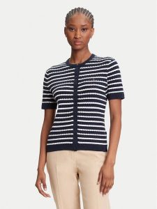 Tommy Hilfiger Kardigan WW0WW45707 Granatowy Slim Fit. Niebieskie kardigany TOMMY HILFIGER, z bawełny. Za 389,99 zł.