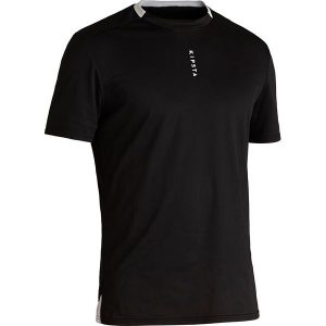 Koszulka do piłki nożnej Kipsta Essential Club. Białe bluzki KIPSTA, l, bez wzorów, z materiału, sportowe, bez kołnierzyka, bez ramiączek. W wyprzedaży za 24,99 zł.