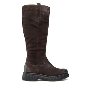 Kozaki Lasocki. Szare kozaki Lasocki, bez wzorów, bez obcasa, na płaskiej podeszwie, bez zapięcia. Za 279,99 zł.