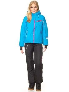 Peak Mountain 2-częściowy zestaw narciarski w kolorze niebiesko-czarnym rozmiar: XL. Czarne kurtki sportowe Peak Mountain, m, bez wzorów, z materiału, bez kaptura, narciarskie. Za 484,31 zł.