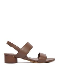 GINO ROSSI Sandały C-LP355740-1 Brązowy. Brązowe sandały Gino Rossi, bez wzorów, ze skóry, bez obcasa, na słupku, bez zapięcia. Za 299,99 zł.