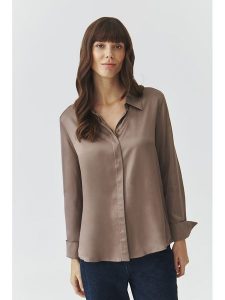 TATUUM Koszula "Nikali" w kolorze szarobrązowym rozmiar: 42. Brązowe koszule Tatuum, bez wzorów, z wiskozy, bez kołnierzyka, bez ramiączek. Za 135,49 zł.
