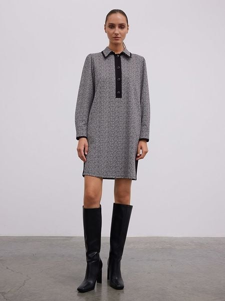 BGN Sukienka w kolorze czarno-szarym rozmiar: 38. Czarne sukienki BGN, na co dzień, bez wzorów, bez kołnierzyka, bez ramiączek, mini, proste. Za 187,52 zł.