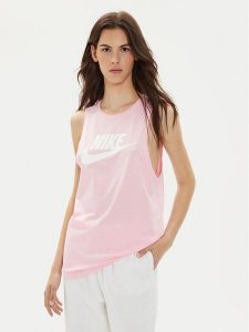Nike Top CW2206 Różowy Regular Fit. Czerwone topy Nike, s, bez wzorów, z bawełny, bez kołnierzyka, bez ramiączek. Za 119,99 zł.