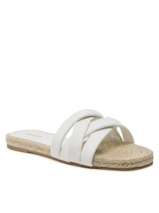 DeeZee Espadryle HXH06220102 Biały. Białe espadryle DeeZee, bez wzorów, ze skóry, bez obcasa. Za 99,99 zł.