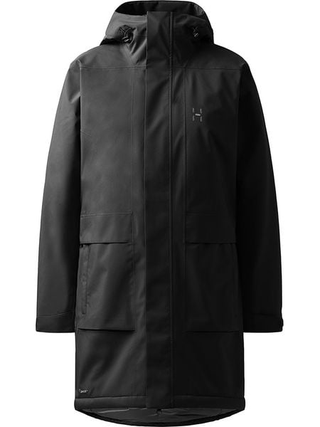 Haglöfs Parka funkcyjna "Salix Proof Mimic II" w kolorze czarnym rozmiar: M. Czarne płaszcze Haglöfs, m, bez wzorów, bez kaptura. Za 523,38 zł.