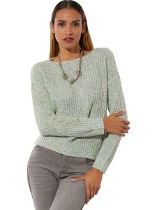 Creation L Sweter w kolorze zielono-błękitnym rozmiar: 42. Niebieskie swetry oversize creation L, l, bez wzorów, ze splotem, bez ramiączek. Za 72,95 zł.