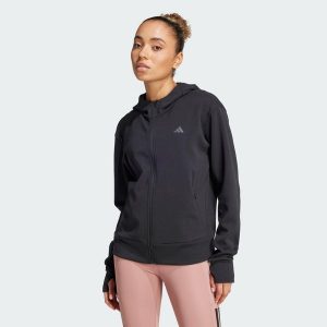 Bluza z kapturem Designed 4 Training Full-Zip. Czarne bluzy ADIDAS, bez wzorów, z materiału, z kapturem. Za 299,00 zł.
