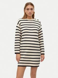 Vero Moda Sukienka dzianinowa Saba 10309307 Beżowy Loose Fit. Brązowe kombinezony Vero Moda, m, bez wzorów, z dzianiny, bez kołnierzyka, bez ramiączek. Za 119,99 zł.