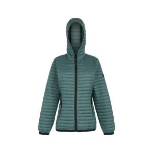 Damska kurtka puchowa Regatta Rigain. Zielone kurtki Regatta, bez wzorów, z puchu, bez kaptura. Za 209,99 zł.
