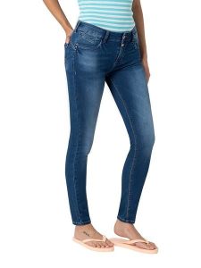 Timezone Dżinsy "Sanya" - Skinny fit - w kolorze niebieskim rozmiar: W26/L30. Niebieskie jeansy Timezone, z aplikacjami. Za 127,35 zł.