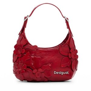 Torebka Desigual. Czerwone torebki klasyczne Desigual, bez wzorów, bez dodatków. Za 279,99 zł.