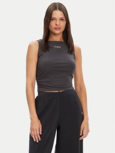 Guess Top V5YP00 J1314 Szary Slim Fit. Szare topy Guess, m, z aplikacjami, z bawełny, bez kołnierzyka, bez ramiączek. Za 109,99 zł.