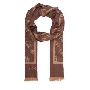 Szal Guess. Brązowe szaliki Guess, z aplikacjami. Za 234,99 zł.