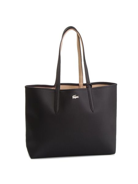 Lacoste Torebka Shopping Bag NF2142AA Czarny. Czarne shopper bag Lacoste, bez wzorów, ze skóry, bez dodatków. Za 539,99 zł.