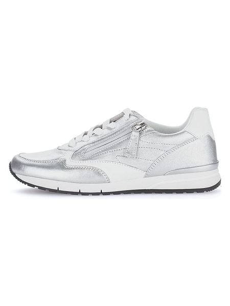 Gabor Skórzane sneakersy w kolorze srebrno-białym rozmiar: 37. Szare trampki Gabor, bez wzorów, bez zapięcia. Za 204,40 zł.