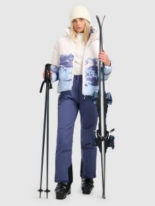 4F Spodnie narciarskie membrana 5000 damskie - granatowe XXL. Niebieskie spodnie sportowe 4f, na zimę, s, bez wzorów, z podwyższonym stanem, narciarskie. Za 299,99 zł.