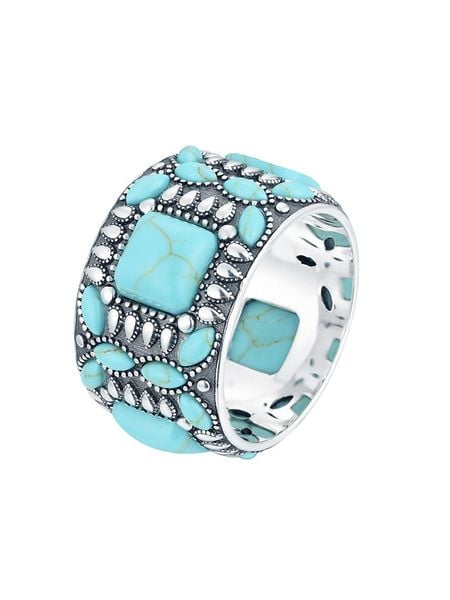 Nomad Srebrny pierścionek z kamieniami ozdobnymi rozmiar: 52. Szare pierścionki Nomad, srebrne. Za 296,56 zł.