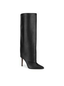 Nine West Kozaki SJ3645-2 Czarny. Czarne kozaki Nine West, bez wzorów, z materiału, bez obcasa, na szpilce, bez zapięcia. Za 379,99 zł.