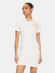 Versace Jeans Couture Sukienka codzienna 78HAOT01 Biały Regular Fit. Białe kombinezony Versace Jeans Couture, l, bez wzorów, z bawełny, bez kołnierzyka, bez ramiączek. Za 399,99 zł.