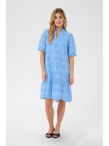 SAINT TROPEZ Sukienka w kolorze błękitnym rozmiar: L. Niebieskie sukienki Saint Tropez, l, bez wzorów, z bawełny, bez kołnierzyka, bez ramiączek, midi. Za 197,17 zł.