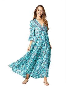 Aller Simplement Sukienka w kolorze błękitnym rozmiar: 34/36. Niebieskie sukienki Aller Simplement, bez wzorów, klasyczne, bez kołnierzyka, bez ramiączek, maxi. Za 78,99 zł.