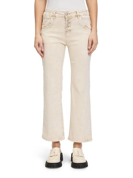 CARTOON Dżinsy - Flared fit - w kolorze beżowym rozmiar: 44. Brązowe jeansy Cartoon, bez wzorów, z podwyższonym stanem. Za 130,99 zł.