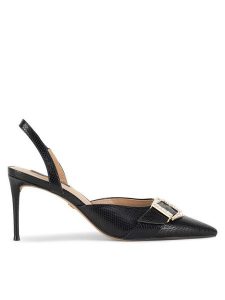 Nine West Szpilki SJ1489-6 Czarny. Czarne szpilki Nine West, bez wzorów, z materiału, bez obcasa. Za 229,99 zł.