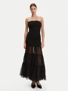 Bardot Sukienka wieczorowa 59882DB Czarny Regular Fit. Czarne kombinezony Bardot, bez wzorów, z syntetyku, wizytowe, bez kołnierzyka, bez ramiączek. Za 299,99 zł.