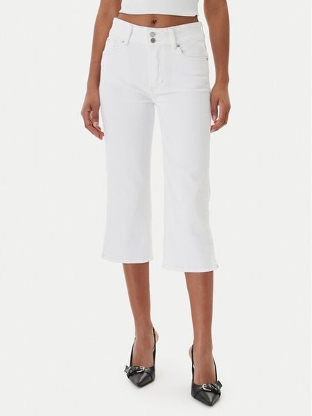 Guess Jeans Jeansy W6GA2G D0131 Biały Regular Fit. Białe jeansy Guess Jeans, z aplikacjami, z bawełny. Za 379,99 zł.