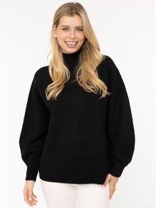 Zwillingsherz Sweter w kolorze czarnym rozmiar: XL. Czarne swetry oversize Zwillingsherz, xl, bez wzorów, prążkowane, bez ramiączek. Za 222,94 zł.