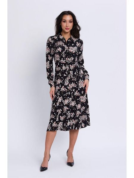 Marks & Spencer Sukienka koszulowa w kolorze czarno-różowo-białym rozmiar: 34/L31. Białe sukienki Marks & Spencer, l, bez wzorów, z wiskozy, bez kołnierzyka, bez ramiączek, midi, koszulowe. Za 47,94 zł.