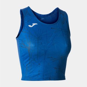 Tank top do biegania damski Joma Elite IX Crop top. Niebieskie topy JOMA, xl, bez wzorów, sportowe, bez kołnierzyka, bez ramiączek. W wyprzedaży za 86,45 zł.
