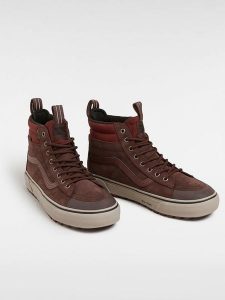Vans Skórzane sneakersy "Sk8-Hi" w kolorze brązowym rozmiar: 36. Brązowe trampki Vans, bez wzorów, z materiału, za kostkę, bez zapięcia. Za 263,53 zł.